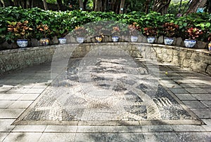 Portuguese Macau Mosaic Art Mural Macao Colonial Heritage Camoes Garden Jardim de LuÃ­s de CamÃµes Poem Lusiads Heroes Mosaico photo