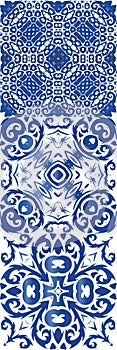 Portuguese ornamental azulejo ceramic