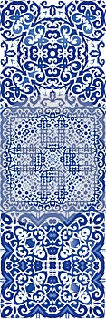 Portuguese ornamental azulejo ceramic