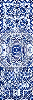 Portuguese ornamental azulejo ceramic