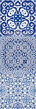 Portuguese ornamental azulejo ceramic