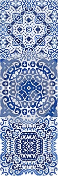Portuguese ornamental azulejo ceramic