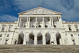 Portuguese Parliament Building, Palacio da Asembleia da Republica, Lisbon, Portugal. Front