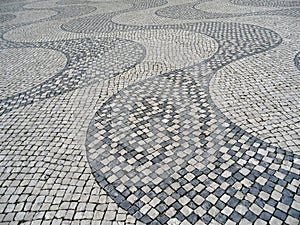 Portuguese Pavement, Cobblestone Street in Lisbon