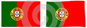 Portuguese Republic Portugal flag. Simple and slightly waving photo