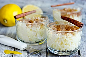 Portuguese rice pudding arroz doce