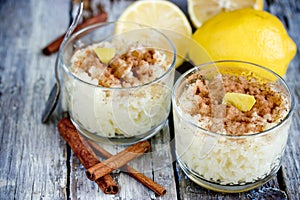 Portuguese rice pudding arroz doce