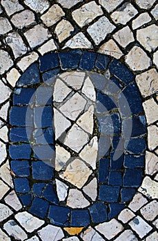 Portuguese sidewalk of calcada in the form of the letter O, Lisb