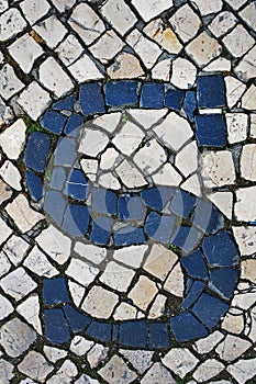 Portuguese sidewalk of calcada in the form of the letter S