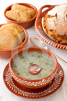 Portuguese soup caldo verde photo
