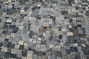 Portuguese Stone Pavement or Calcada Portuguesa Road photo