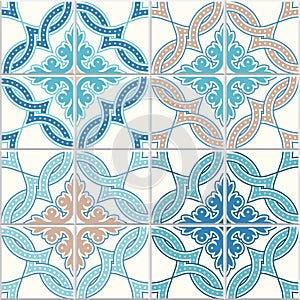 Portuguese tiles, Quatrefoil pattern photo
