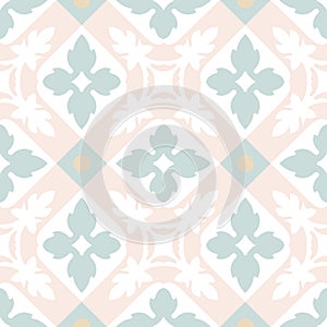 Portuguese tiles seamless pattern. Vintage background