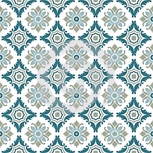 Portuguese tiles, seamless pattern. Vintage background