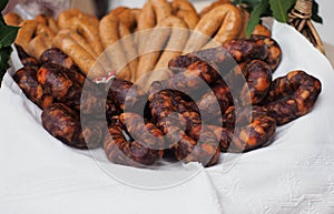 Portuguese traditional smoked sausages