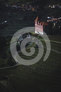 A Portuguese village in the rolling hills of the Douro Valley wine region. photo