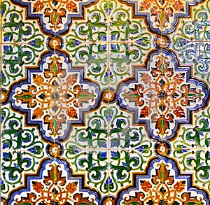 Portuguese Vintage Geometrical Pattern Glazed Tiles, Handmade Azulejos, Portugal Street Art, Abstract Background