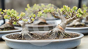 Portulacaria afra bonsai tree growing in a pot photo