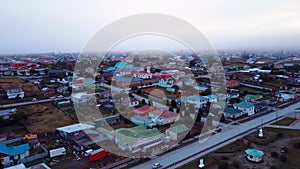 Porvenir city aerial view, Chile