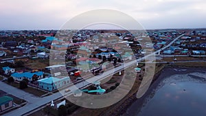 Porvenir city aerial view, Chile