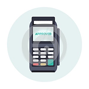 POS NFC Payment machine icon. NFC terminal card vector payment transfer