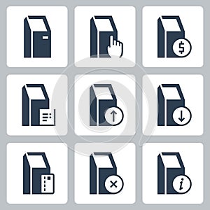 POS Point-Of-Sale Terminal Vector Icon Set in Glyph Style