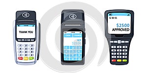 Pos, Point Of Sale Terminals. Device Used In Retail And Hospitality For Processing Payments And Tracking Sales