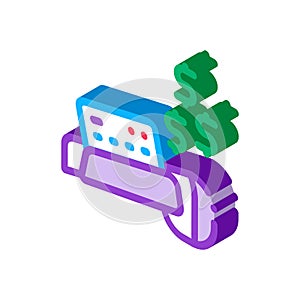 Pos terminal card payment isometric icon vector illustration