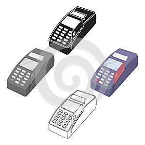 POS terminal icon in cartoon style isolated on white background. E-commerce symbol stock vector illustration.