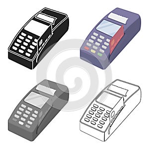 POS terminal icon in cartoon style isolated on white background. E-commerce symbol stock vector illustration.