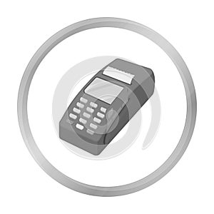 POS terminal icon in monochrome style isolated on white background. E-commerce symbol stock vector illustration.