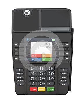 POS Terminal isolated on white background. 3D illustration