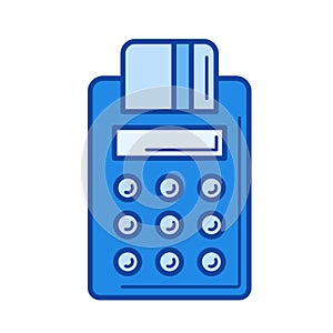 POS terminal line icon.