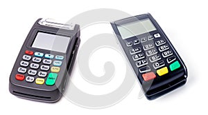 Pos terminal on white background