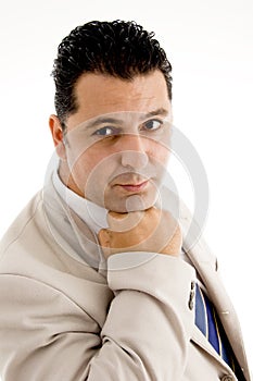 Pose of considering businessman