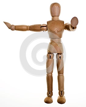 Posed Wooden Mannequin