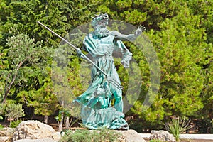 Poseidon statue in park in Crimea photo