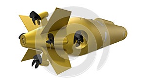 Poseidon - Status-6 Oceanic Multipurpose System 3D Rendering. Isolated on White Background.