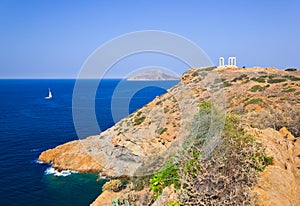 Poseidon Temple at Cape Sounion near Athens, Greece photo