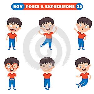Poses And Expressions Of A Funny Boy photo