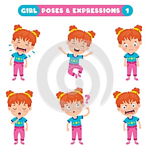 Poses And Expressions Of A Funny Girl