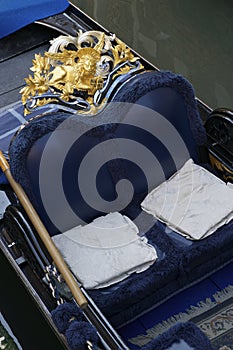 Posh Blue and Gold Venetian Gondola Venice Italy