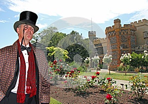 Posh gent at country manor house photo