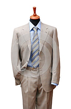 Posh suit on shop mannequin