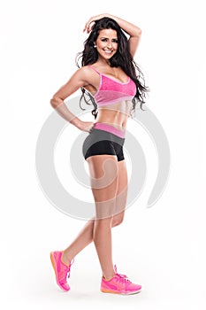 Posing beautiful fitness woman