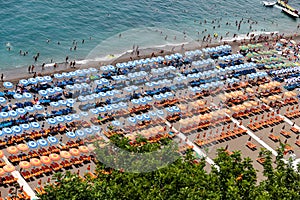 Positano beach in Amalfi Coast, Naples, Italy