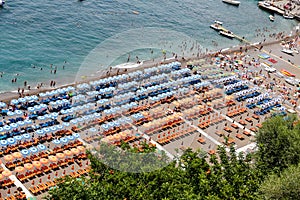Positano beach in Amalfi Coast, Naples, Italy