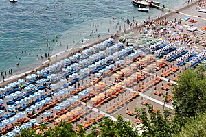 Positano beach in Amalfi Coast, Naples, Italy