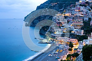 Positano in evening, Amalfi Coast