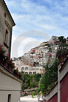 Positano houses above street